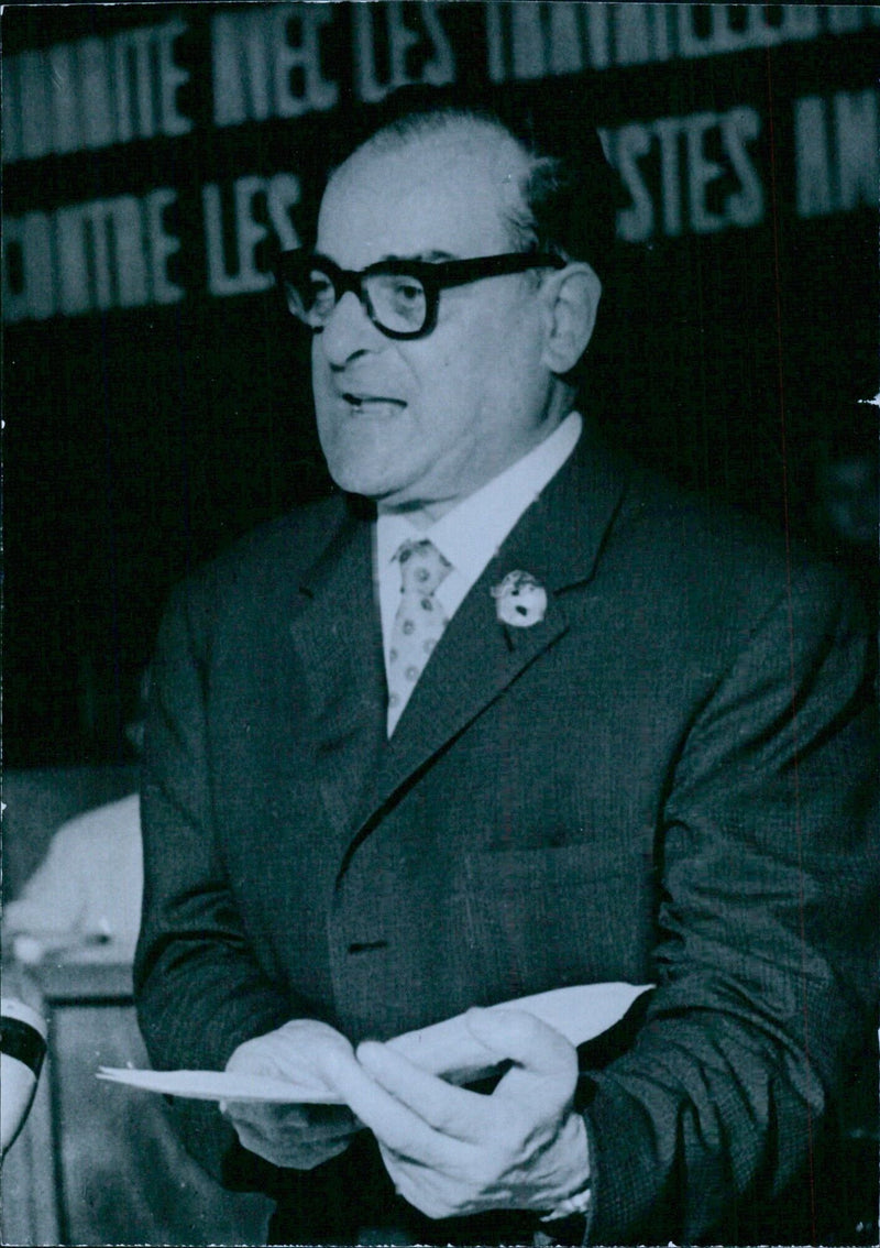 RENATO BITOSSI, Italian trade unionist and President of the World Federation of Trade Unions since 1962. - Vintage Photograph