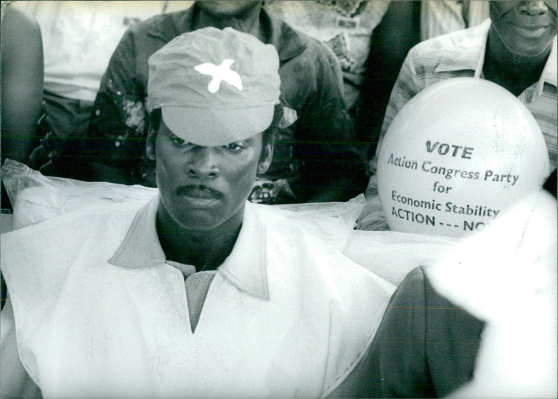 Col. Frank Bernasko, candidate of the Action Congress Party in the June 1979 Presidential elections. - Vintage Photograph