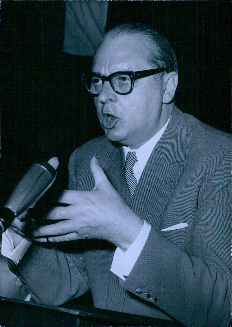 DR. HEINRICH VON BRENTANO, Leader of the Christian Democratic Union in the West German Bundestag (Parliament); former Foreign Minister. - Vintage Photograph