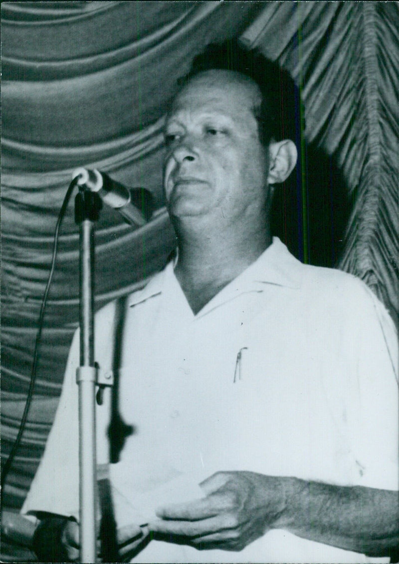 YIGAL ALON ALLON, Minister of Labour and leader of the Achdud Avoda Party, seeks re-election to the Knesset. - Vintage Photograph