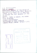 CARL B. ALBERT, Democratic Member of the House of Representatives and future Speaker of the House. - Vintage Photograph