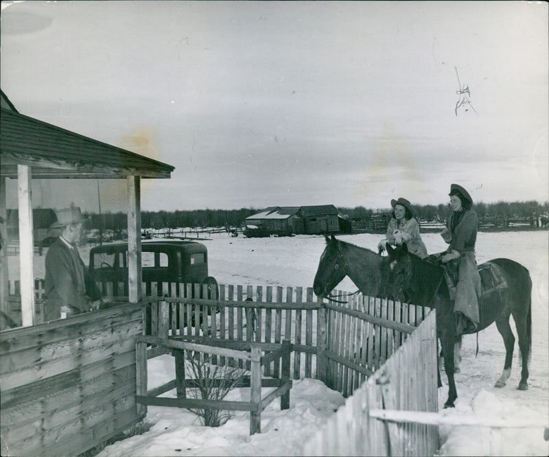 Girls on the Ranch in Canada - Vintage Photograph