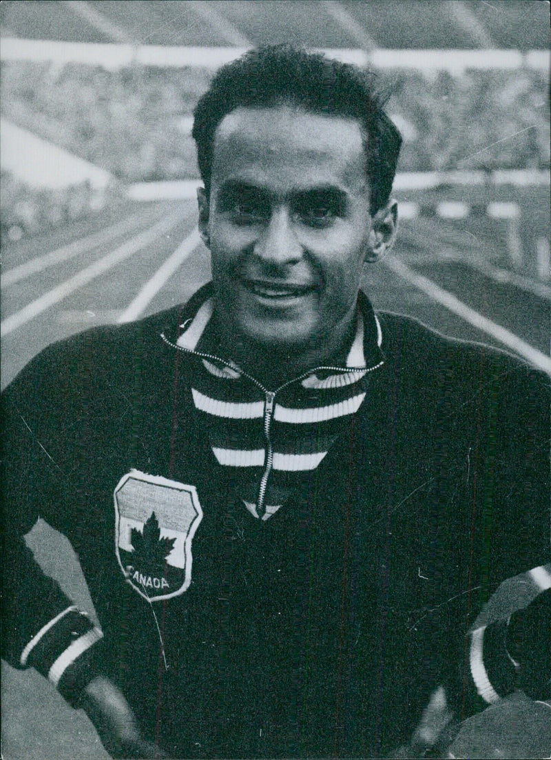 Canadian Athlete Mike Agostini, one of the world's fastest sprinters - Vintage Photograph