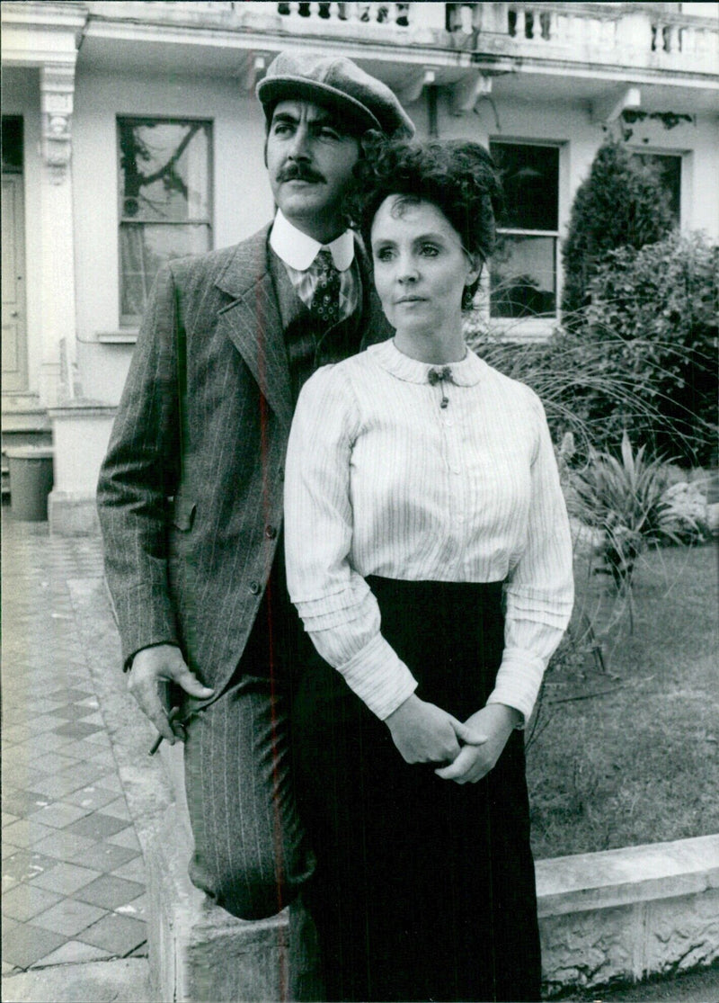 John Alderton and Pauline Collins in Edwardian costumes - Vintage Photograph