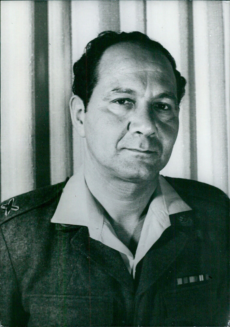 Israeli Service Chiefs: BRIGADIER REUBEN ALDAR Of the Israeli Defence Force(I.D.F.), appointed Brigadier in Winter 1970. - Vintage Photograph