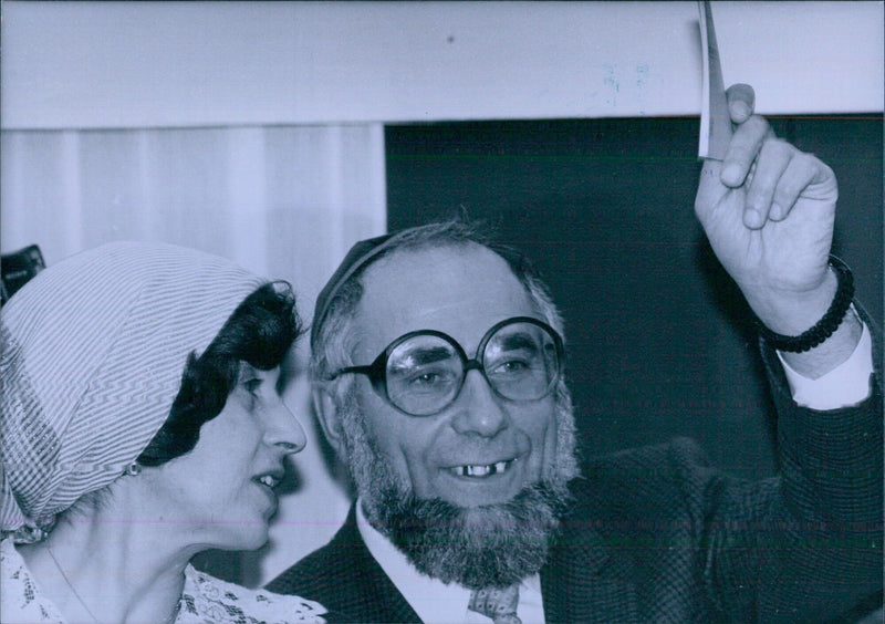 Soviet Jewish Dissidents Josef Begun and Wife Celebrate Arrival in Israel - Vintage Photograph