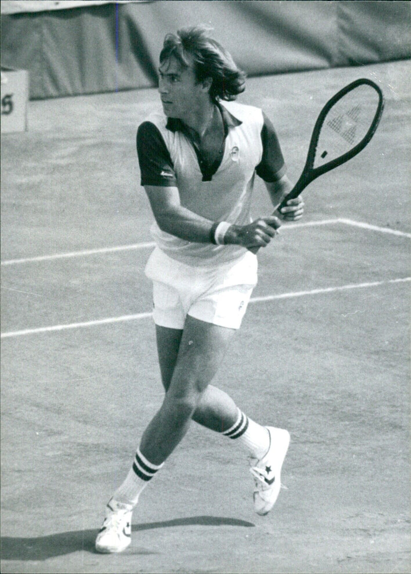 JOHN ALEXANDER OPS, Australian tennis player, in action - Vintage Photograph