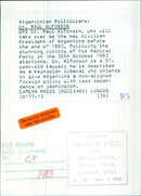 Dr. Raul Alfonsin, the new civilian President of Argentina - Vintage Photograph