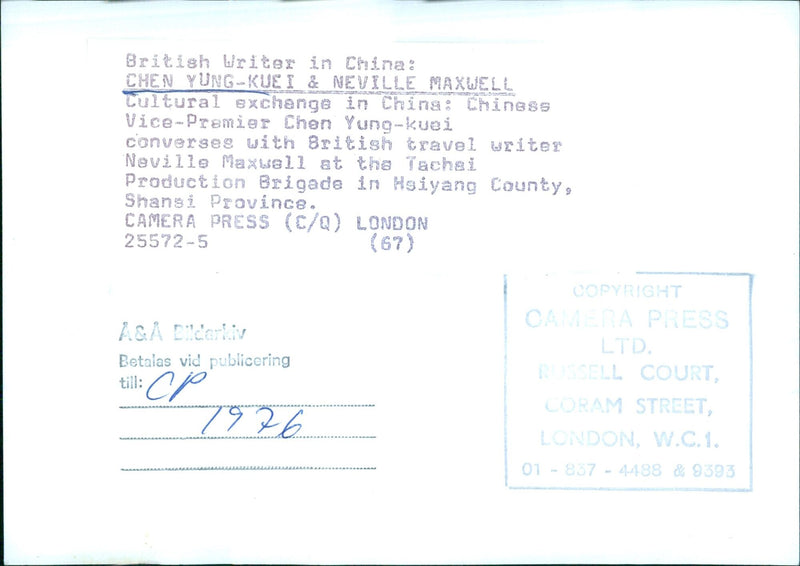 British Writer in China - Vintage Photograph