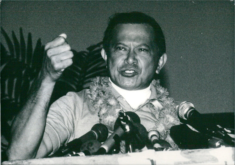 Salvador Laurel, Vice-Presidential candidate of UNIDO in the 1986 Presidential election - Vintage Photograph