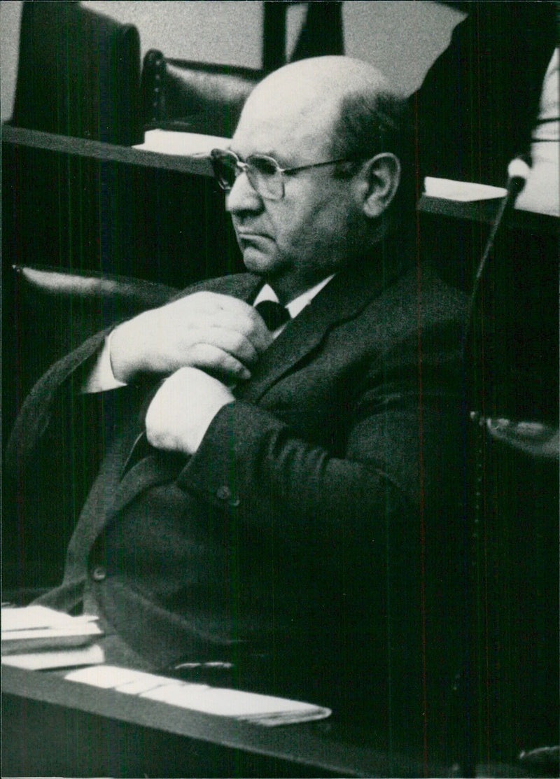 West German Politicians: IGNAZ KIECHLE OPS the Minister for Food, Agriculture and Forestry since April 1983, Ignaz Kiechle. - Vintage Photograph