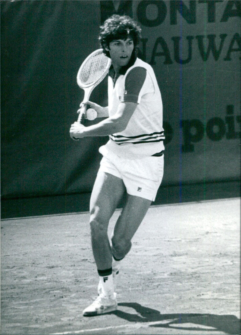 Jean-Louis Caujolle, one of France's leading young tennis players, in action. - Vintage Photograph