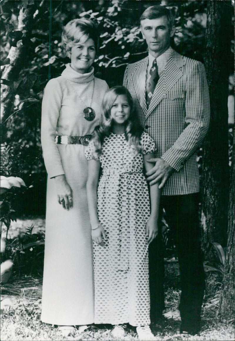 Astronaut Eugene A. Cernan with his wife Barbara and daughter Teresa Daun. - Vintage Photograph