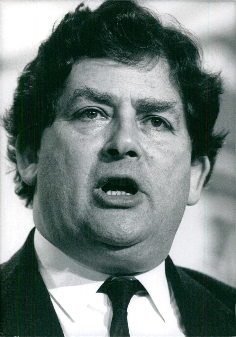 British Chancellor of the Exchequer Nigel Lawson under criticism for high interest rates policy - Vintage Photograph