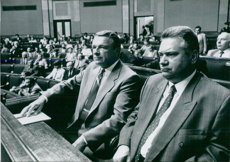 Polish Politicians Czeslaw Kiszczak & Ireneusz Sekula - Vintage Photograph