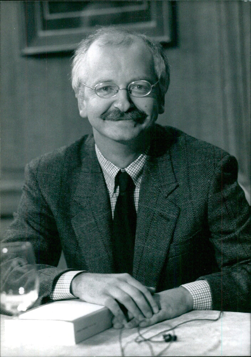 French Writer Eric Orsenna receiving the Prix Goncourt literary prize in 1988 - Vintage Photograph