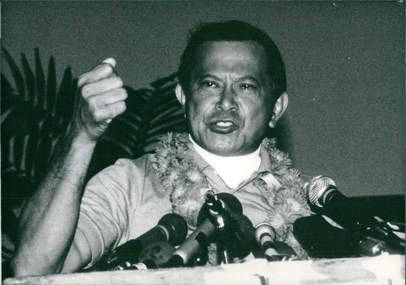 Salvador Laurel, Vice-Presidential candidate of UNIDO in the 1986 Presidential election - Vintage Photograph