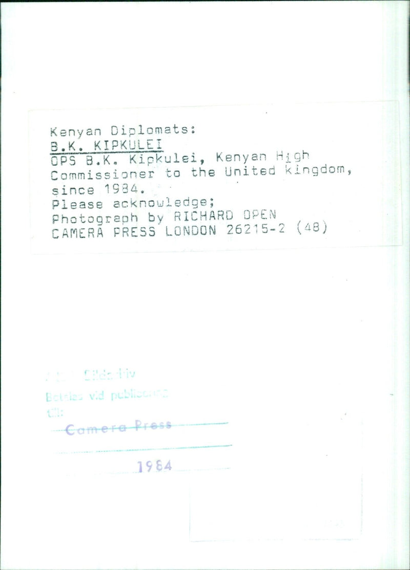 Kenyan Diplomat B.K. Kipkulei - Vintage Photograph