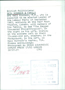 British Politicians Neil Kinnock & Family at Half Moon Theatre - Vintage Photograph