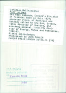 Canadian Politicians: Marc Lalonde - Vintage Photograph