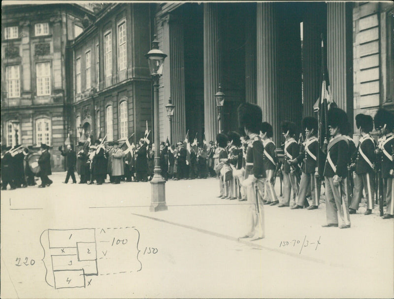 Folk tribute to King Christian at OHM's 50th anniversary on September 26, 1920 - Vintage Photograph