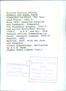 British Service Chiefs: GENERAL SIR NIGEL POETT - Vintage Photograph