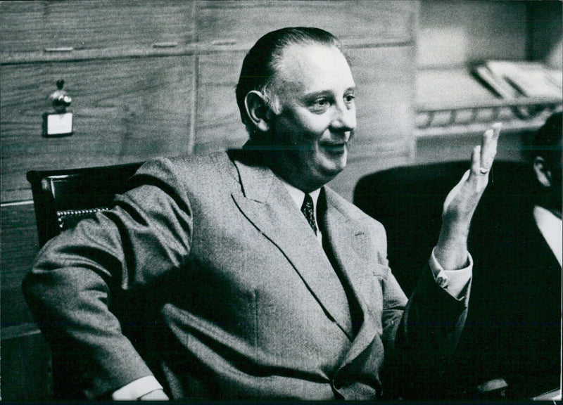 French politician Michel Poniatowski, Secretary-general of the Independent Republican Party - Vintage Photograph