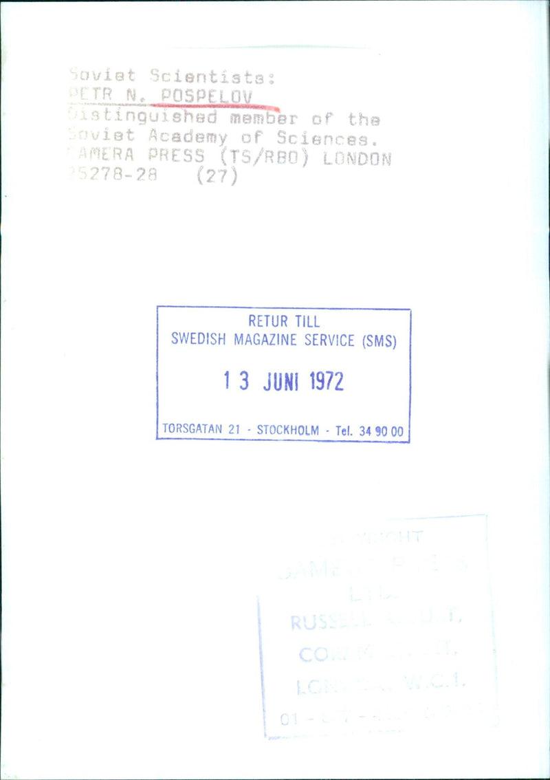 Soviet Scientist PETR N. POSPELOV - Vintage Photograph