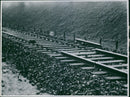 Broken railway during the war in Denmark war. - Vintage Photograph