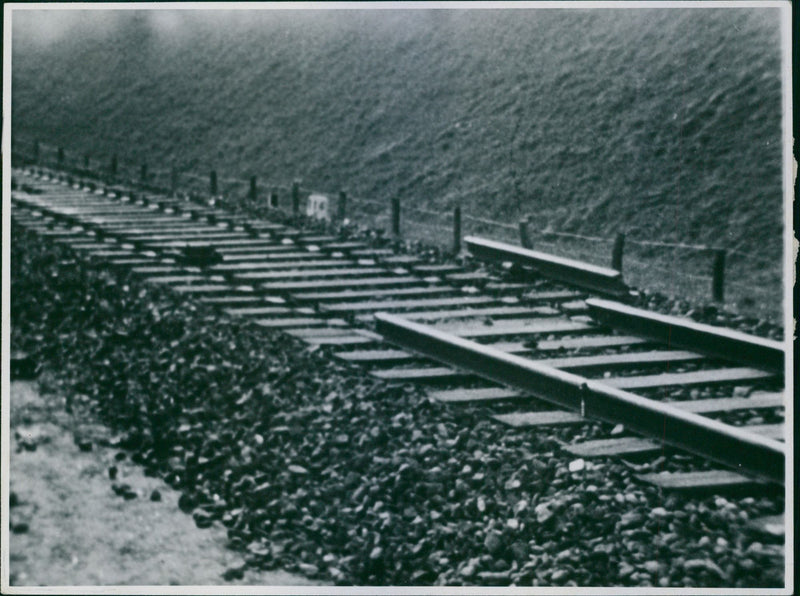 Broken railway during the war in Denmark war. - Vintage Photograph