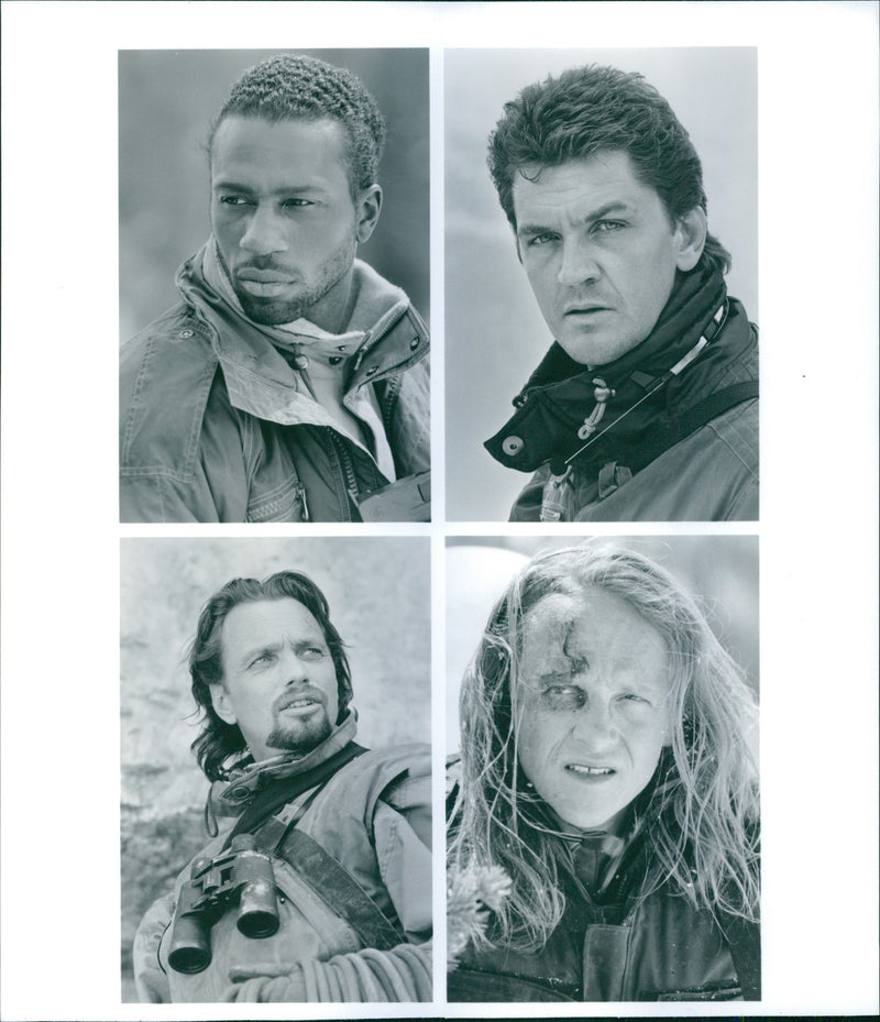 Portraits of Craig Fairbrass, Leon Robinson, Gregory Scott Cummins and Denis Forest in the film Cliffhanger, 1993. - Vintage Photograph