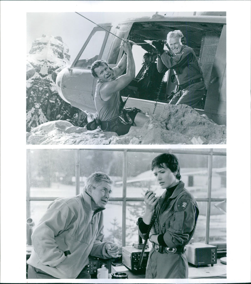 Different scenes from the film Cliffhanger with Michael Rooker, Ralph Waite and Janine Turner, 1993. - Vintage Photograph