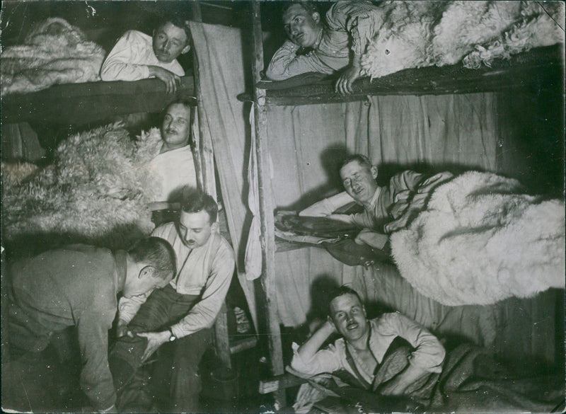 German soldiers in a dugout on the Eastern Front - Vintage Photograph