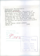 Indonesian politicians, Suharto, smiling, 1983. - Vintage Photograph