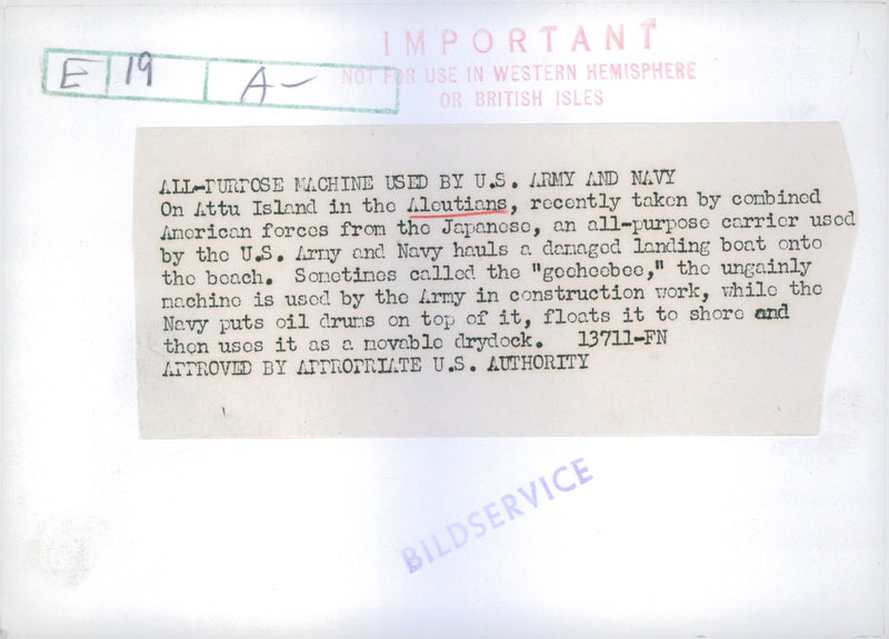 All-purpose machine used by US Army and Navy. - Vintage Photograph