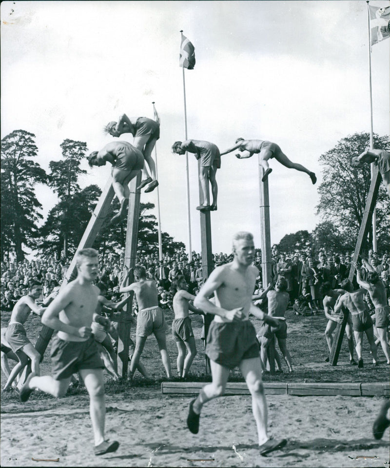 Military training. Regiment Day. Uppsala. Sweden. 1956-09-03 - Vintage Photograph