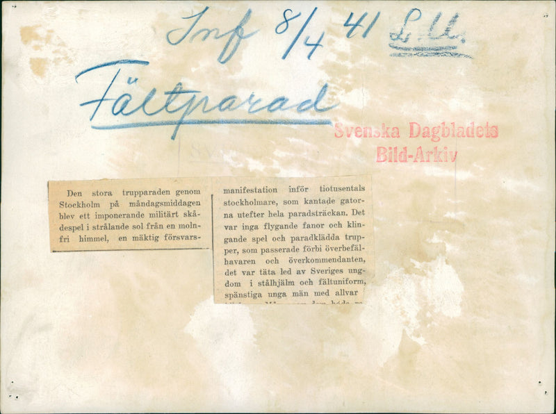 Trupparad, Stockholm - Vintage Photograph