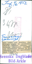 Halland Regiment Band, music student Ingemar Klasson, 1952 - Vintage Photograph