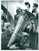 Sergeant Uno Hurtig with his tuba during a concert at the Army Museum - Vintage Photograph