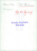 Military man standing and directing the army band group. - Vintage Photograph