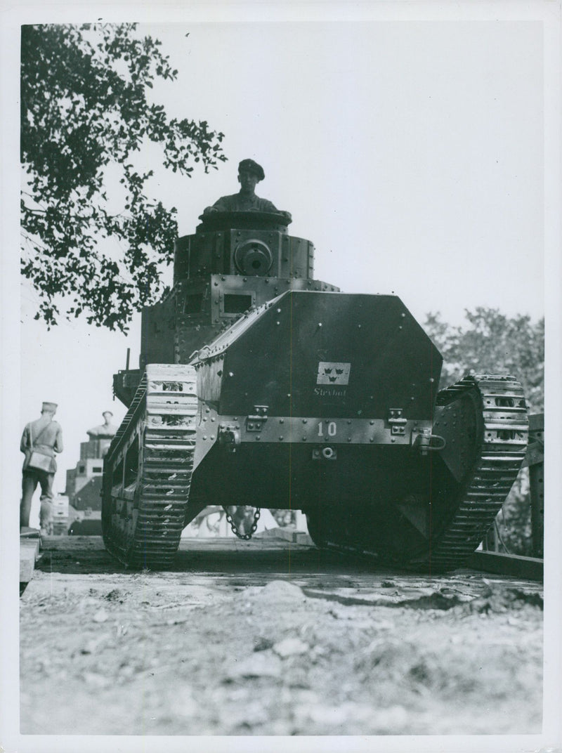 A tank on the advance - Vintage Photograph