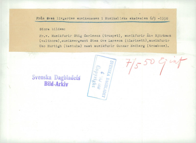 Svea Life Guards, music degree - Vintage Photograph