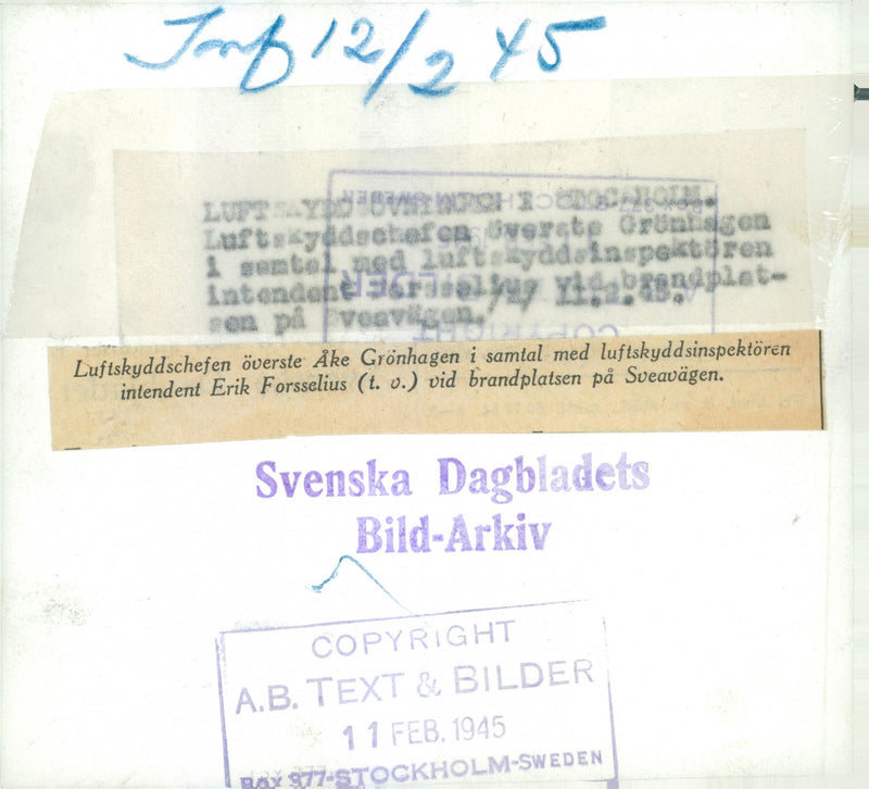 Swedish Military Civil Defense exercise 1943-1949 - Vintage Photograph