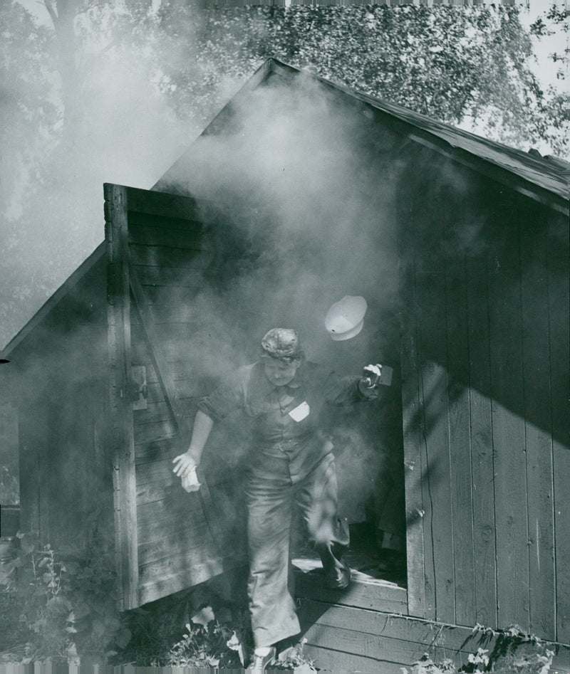 Swedish Military Civil Defense exercise 1943-1949 - Vintage Photograph