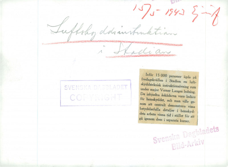 Swedish Military Civil Defense exercise 1943-1949 - Vintage Photograph