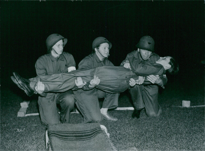 Swedish Military Civil Defense exercise 1943-1949 - Vintage Photograph