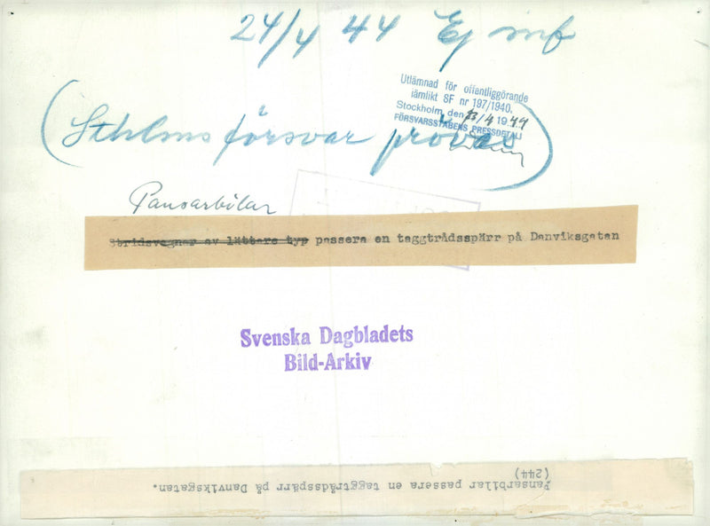 Swedish Military Field maneuvers Jan-June 1944 - Vintage Photograph