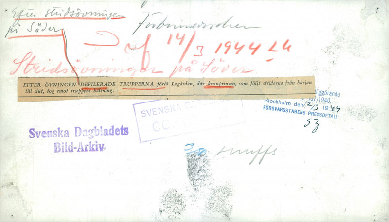 Swedish Military Field maneuvers Jan-June 1944 - Vintage Photograph