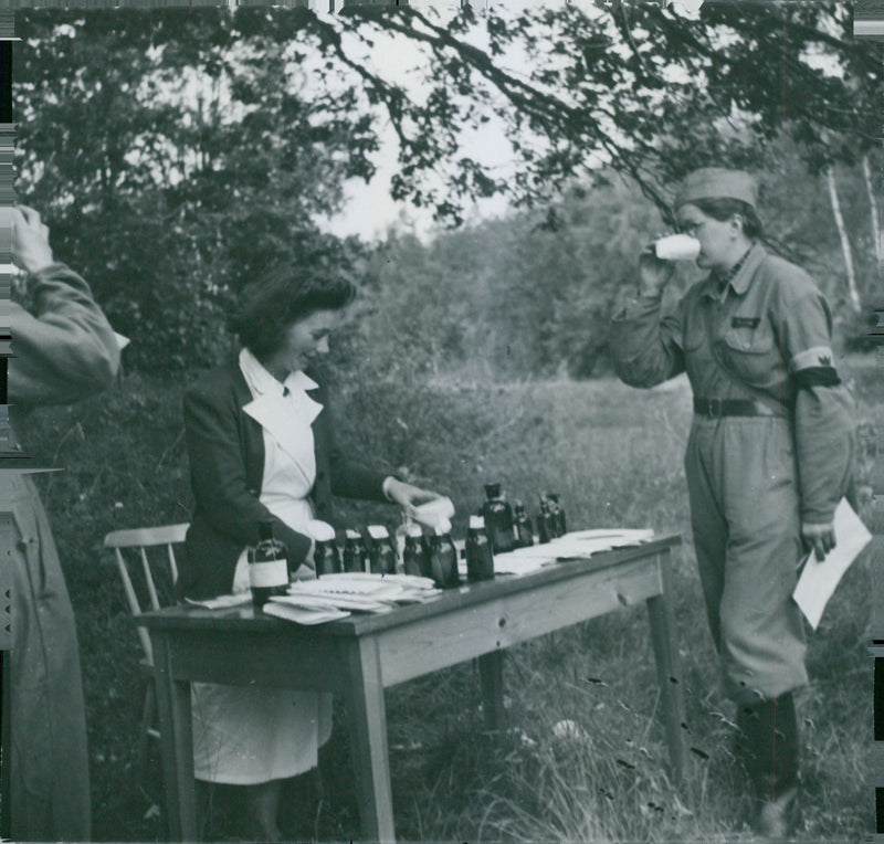 Swedish Military Civil Defense exercise 1943-1949 - Vintage Photograph