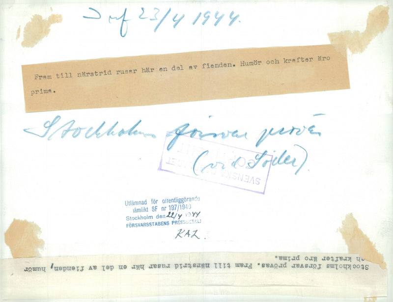 Swedish Military Field maneuvers Jan-June 1944 - Vintage Photograph